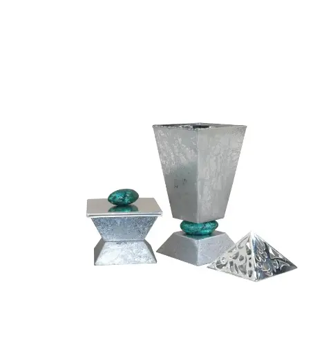 Pebble Madkhan and Oud Bowl Set (Silver green pebble)