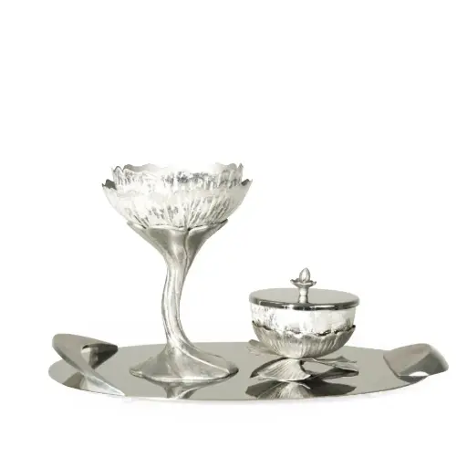  Peony Madkhan and Oud Bowl Set With Tray (White)