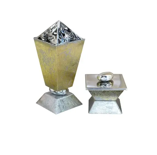 Pebble Madkhan and Oud Bowl Set (Silver Gold)