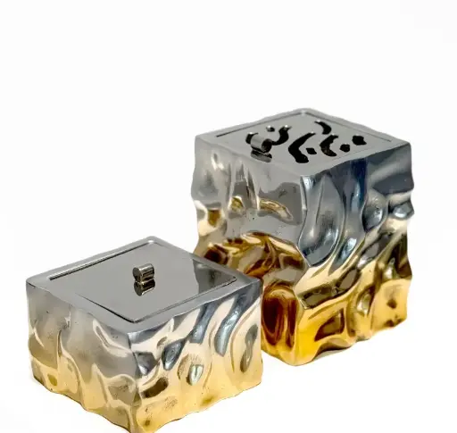 Cube Madkhan And Oud Bowl Set (silver gold)