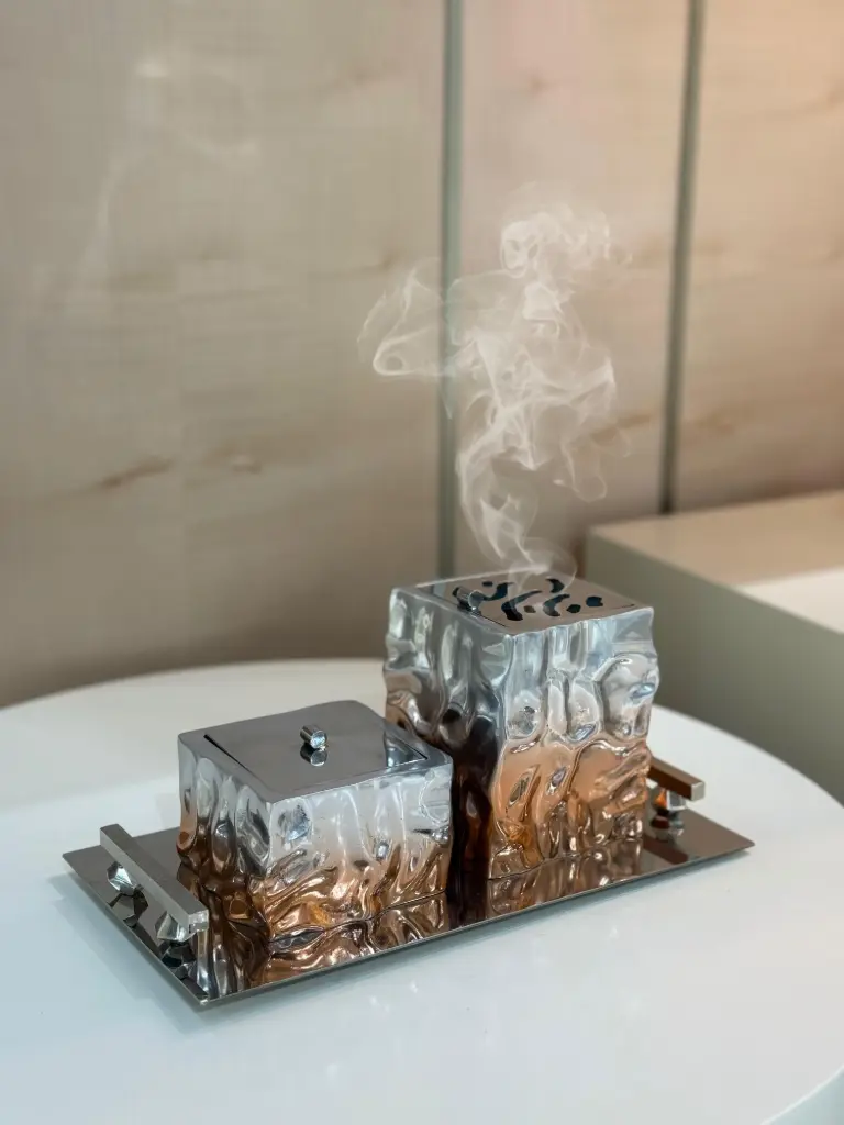 Cube Madkhan And Oud Bowl Set With Tray