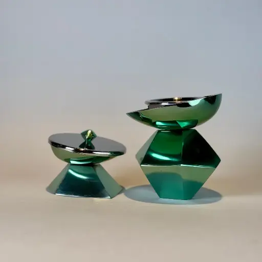 Hexagon Madkhan and Oud Bowl Set (Light Green)
