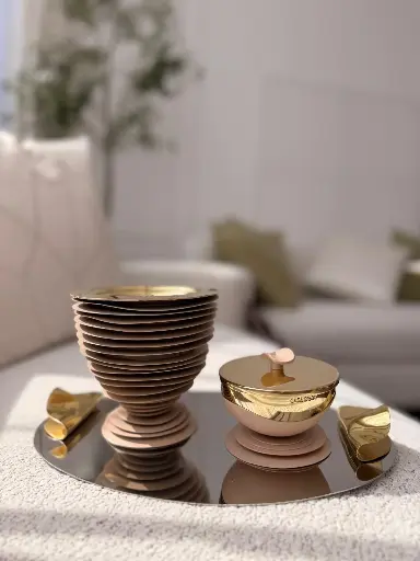 Dune Madkhan and Oud Bowl Set with tray (Beige)