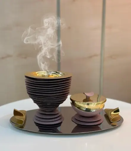 Dune Madkhan and Oud Bowl Set with tray (light nude)