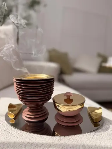 Dune Madkhan and Oud Bowl Set with tray (dark nude)