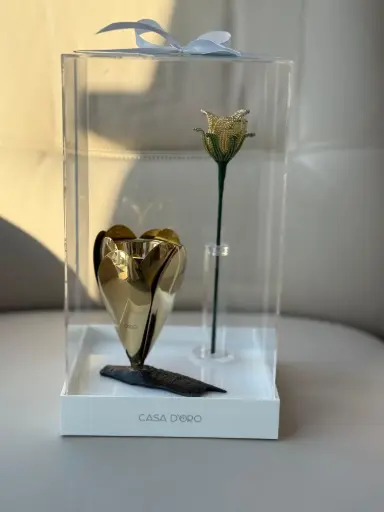 Magnolia gift box gold with book mark beads   