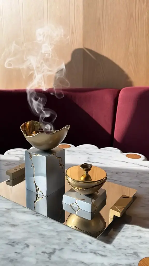 Crack Madkhan and Oud Bowl Set With Tray 