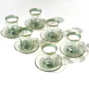 Mint Rim Tea Cup Set