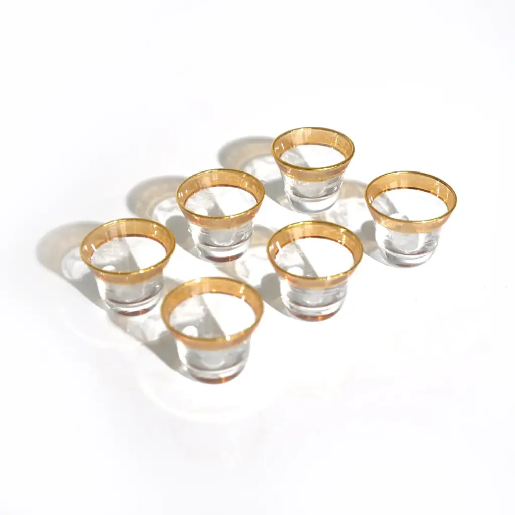 Gold Rim Coffee Cup Set