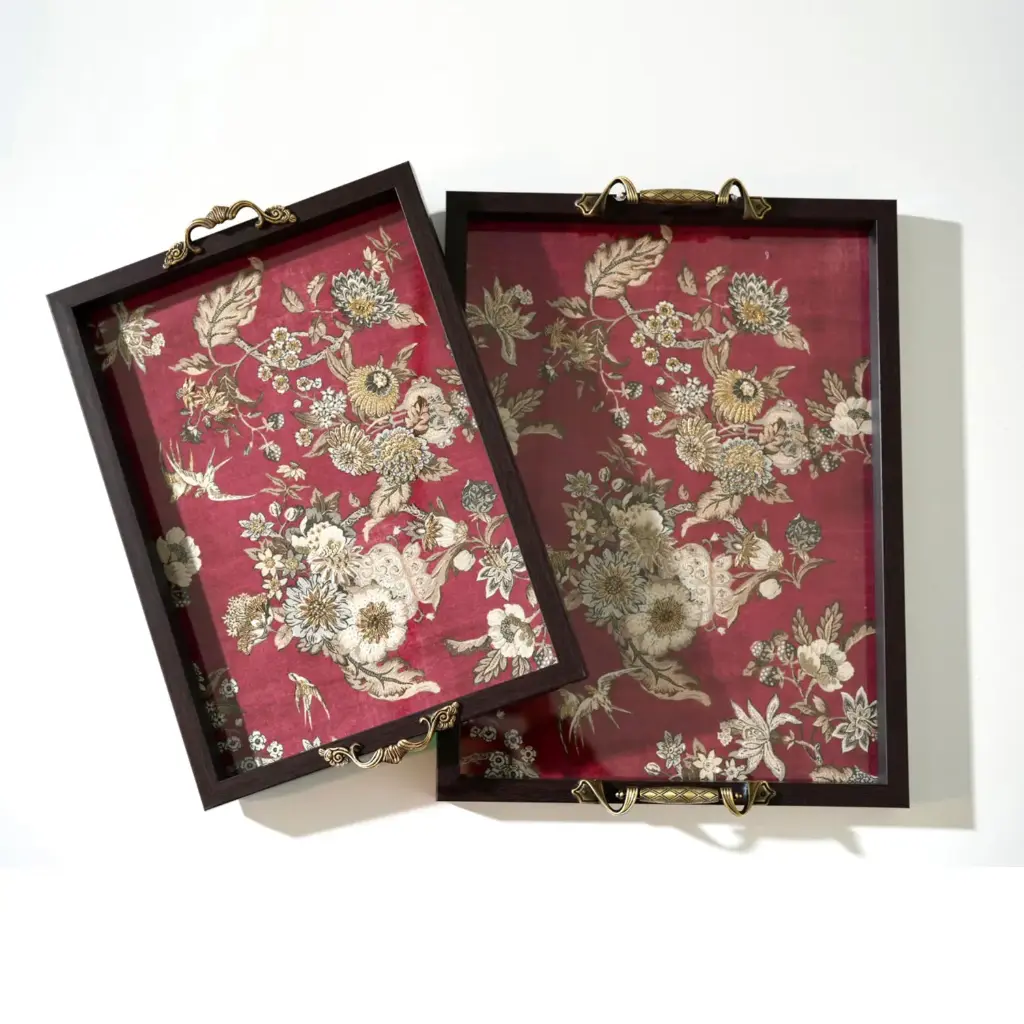 Red Embroidered Tray C1