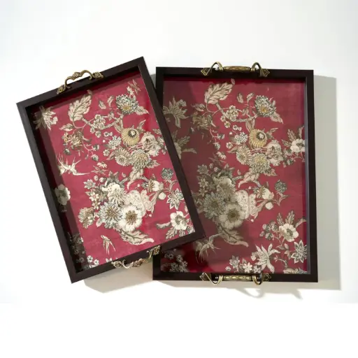 Red Embroidered Tray C1 (Large)