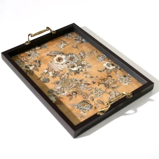 Yellow embroidered tray E1 (Medium)