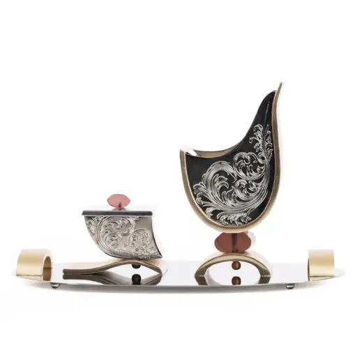 Deco Madkhan and Oud Bowl Set With Tray (Dark Amber)