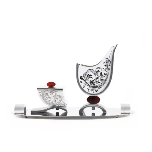 Deco Madkhan and Oud Bowl Set With Tray (Ruby)