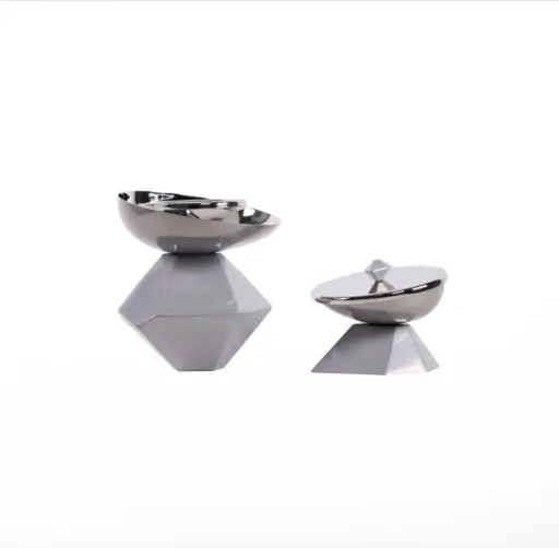 Hexagon Madkhan and Oud Bowl Set (Chrome Gray)