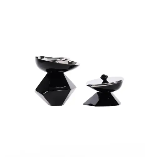 Hexagon Madkhan and Oud Bowl Set (Chrome Black)