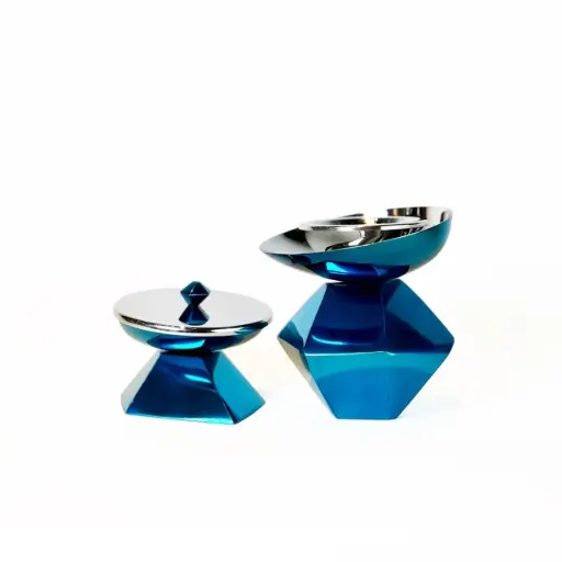 Hexagon Madkhan and Oud Bowl Set (Chrome Blue)