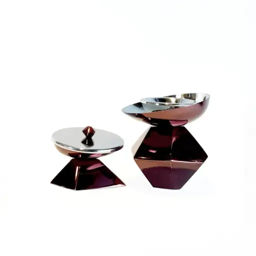 Hexagon Madkhan and Oud Bowl Set (Chrome Brown)