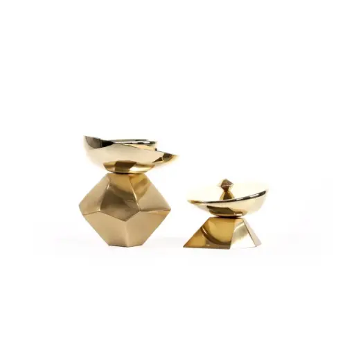 Hexagon Madkhan and Oud Bowl Set (Light Gold)