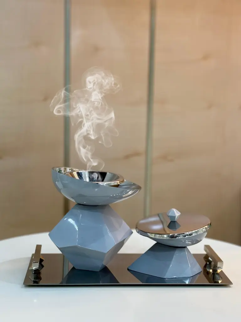 Hexagon Madkhan and Oud Bowl Set With Tray